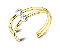 Double Stone Set Dual Ring Ear Cuff EC-201s (1.2) - GP